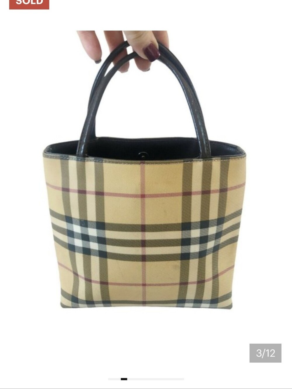 Burberry Vtg Nova Check Coated Canvas Small Bag